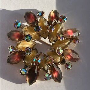 Mid-20th Century Givre Glass Brooch